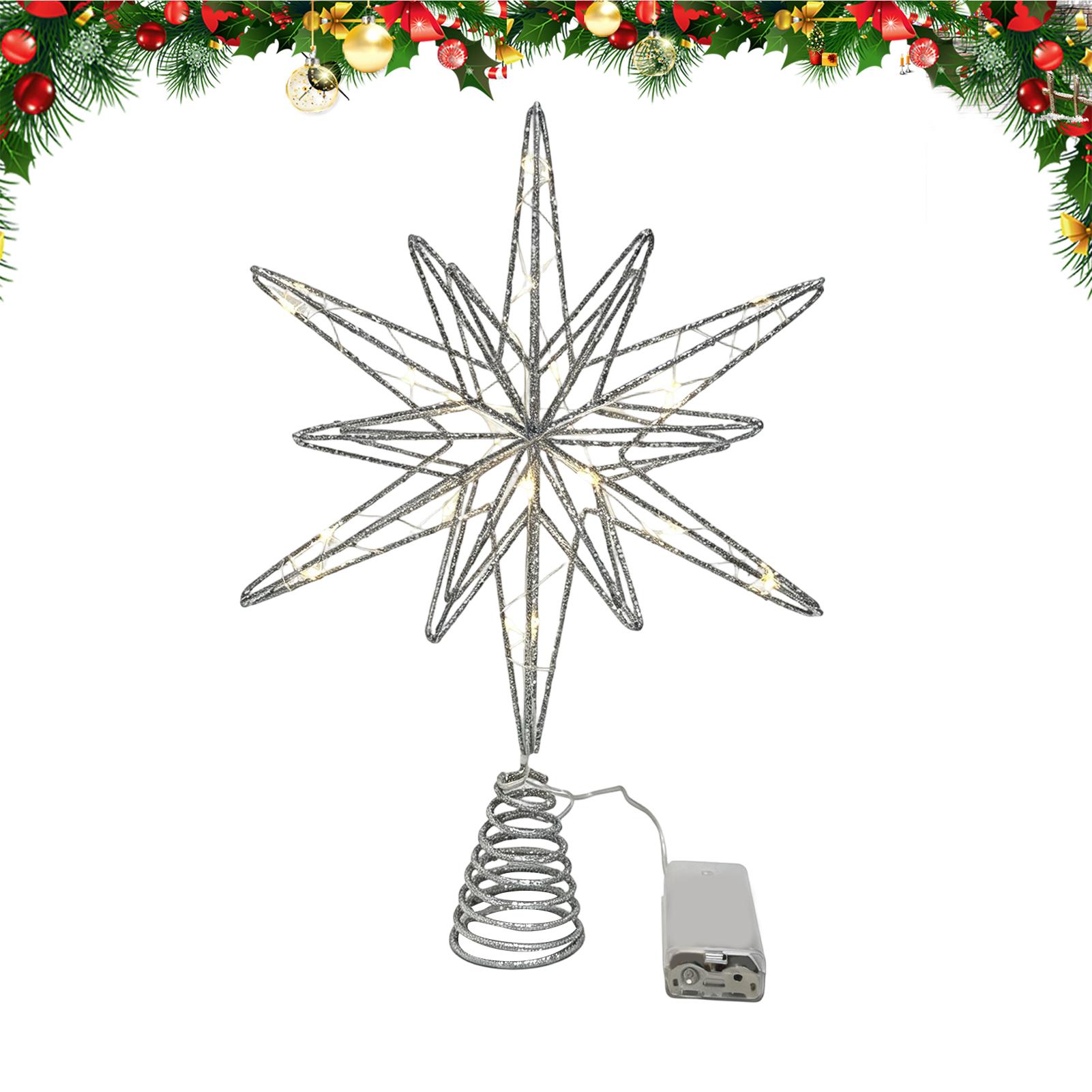 Star Tree Topper - Puncak Pohon Bintang Berlampu Dekorasi Pohon