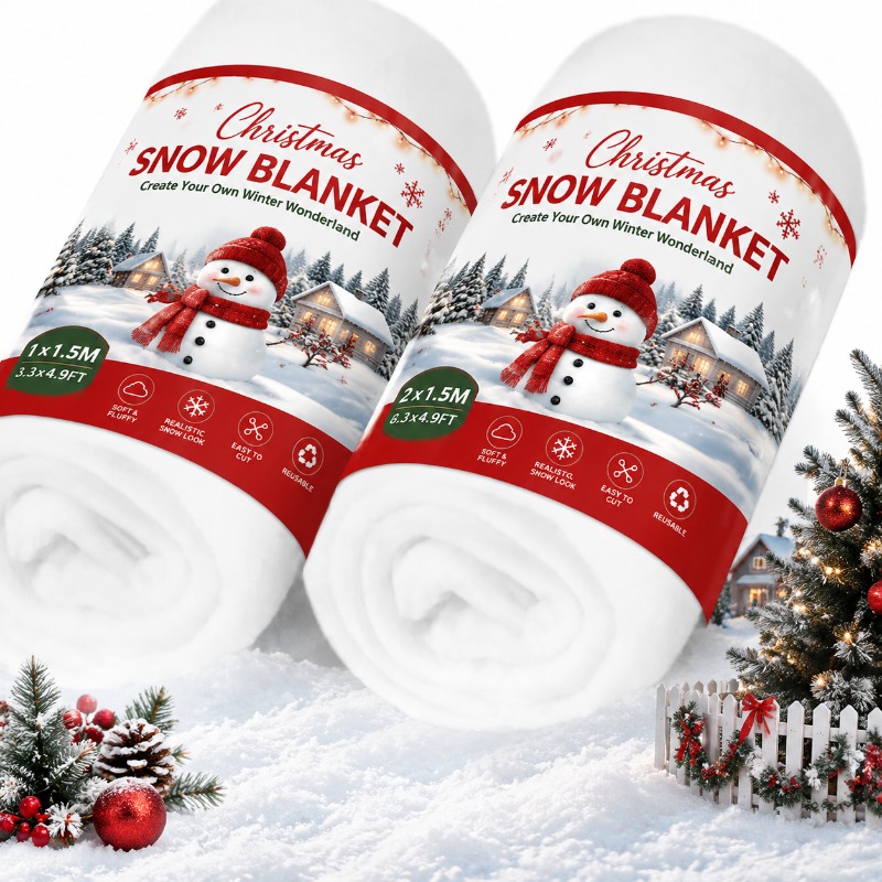 Christmas Throw Blanket - Karpet Salju Buatan, Selimut Salju Palsu,
