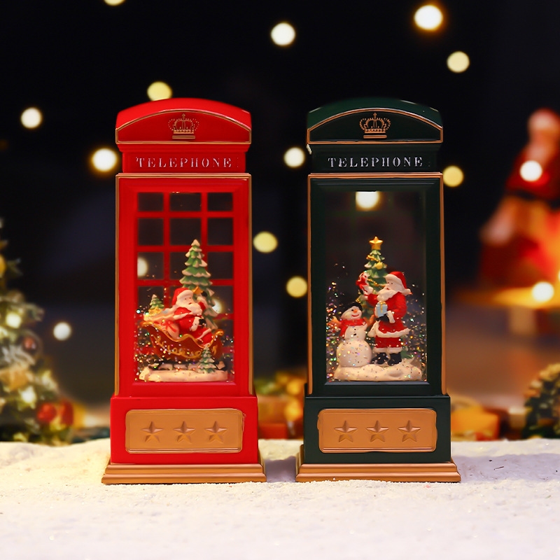 Snow Globe Musical - Lampu Malam Bentuk Telepon Natal, Kereta