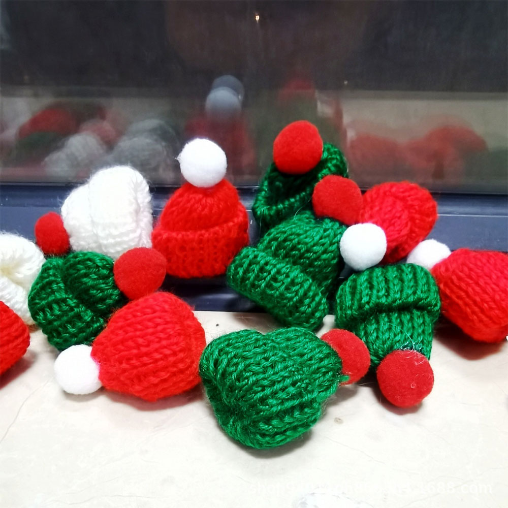 10 buah topi rajut Natal Mini  - Santa Hat Plush ulasan dan harga