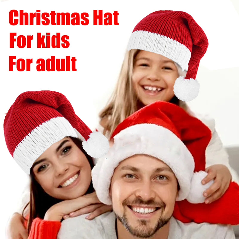 1 buah topi Natal merah untuk  - Santa Hat Plush ulasan dan harga