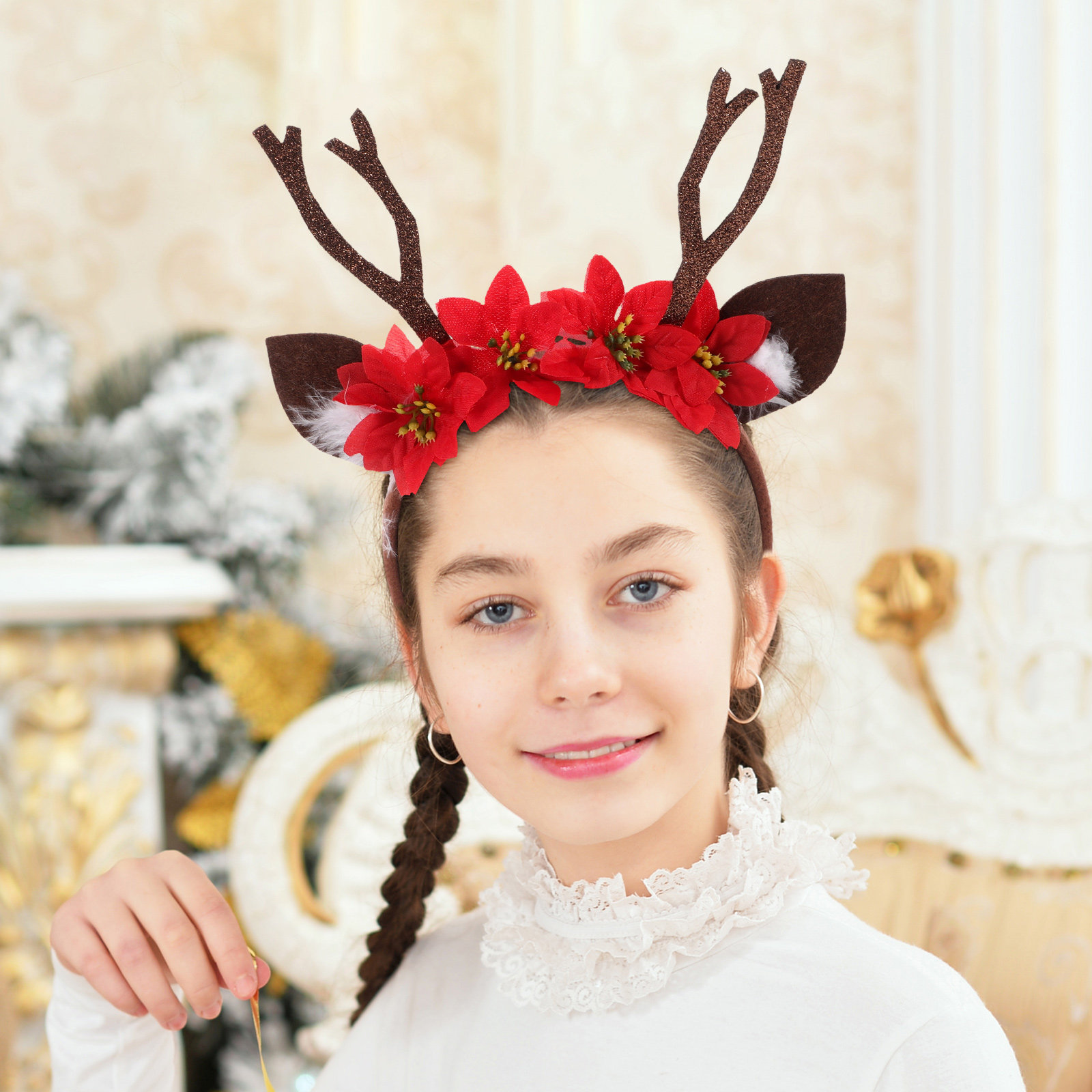 Bando Natal Tanduk Rusa, Kostu - Reindeer Antlers Headband ulasan dan harga