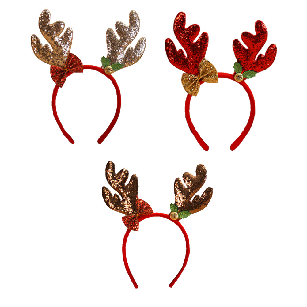 3Pcs Ikat Kepala Natal Berbent - Reindeer Antlers Headband ulasan dan harga