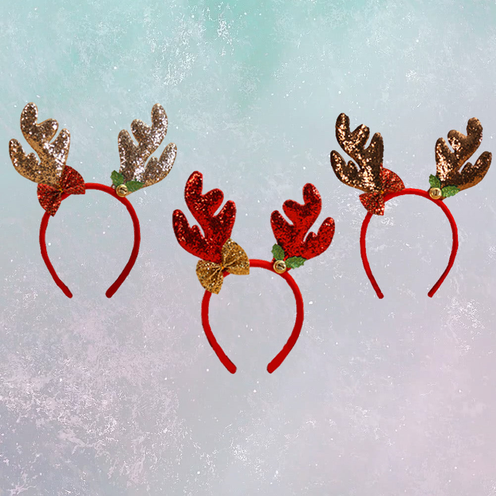 3Pcs Ikat Kepala Natal Berbent - Reindeer Antlers Headband ulasan dan harga