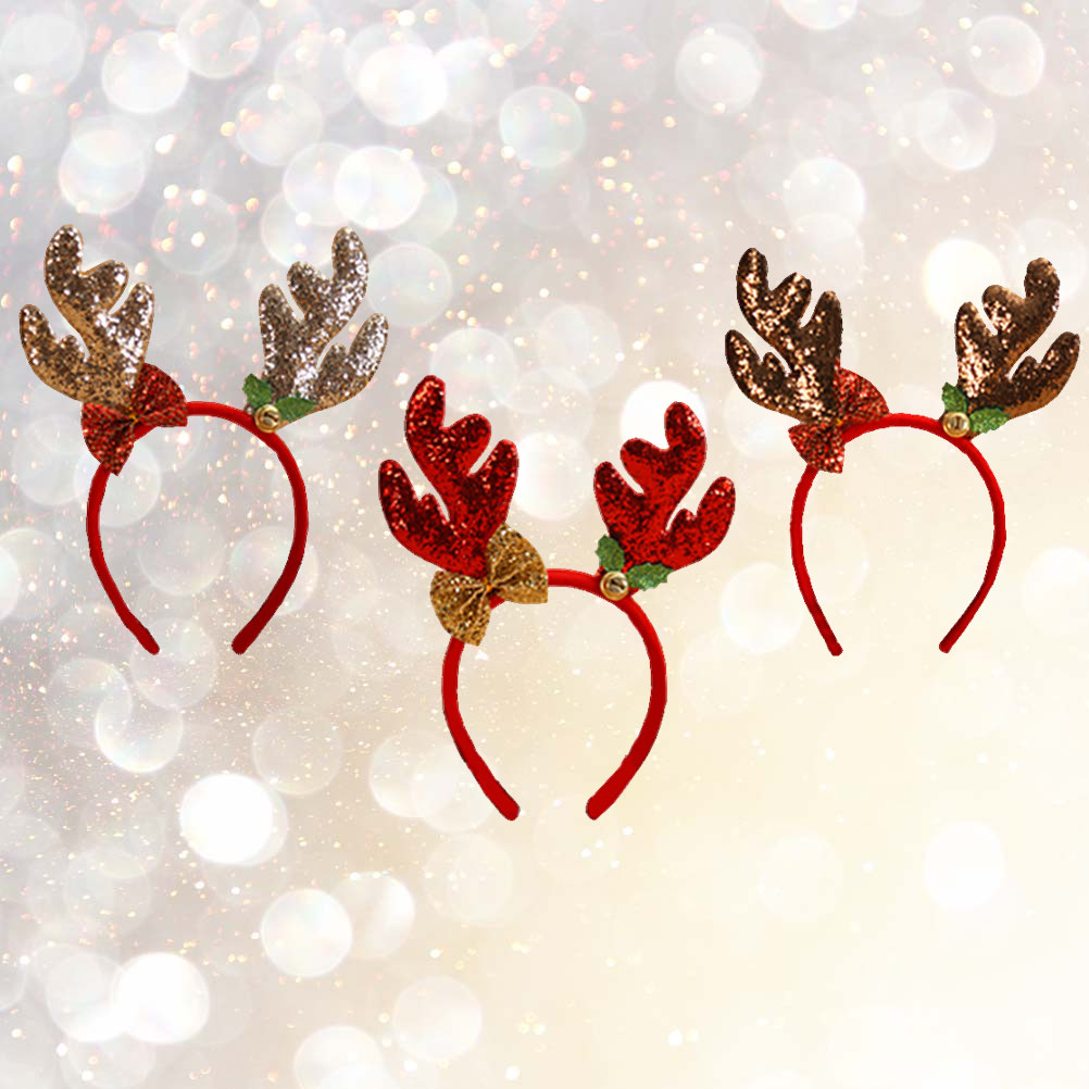3Pcs Ikat Kepala Natal Berbent - Reindeer Antlers Headband ulasan dan harga