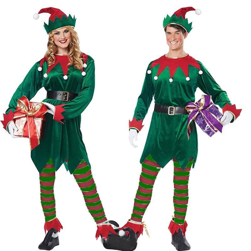 Set Kostum Elf Hijau Cosplay N - Elf Costume Christmas ulasan dan harga