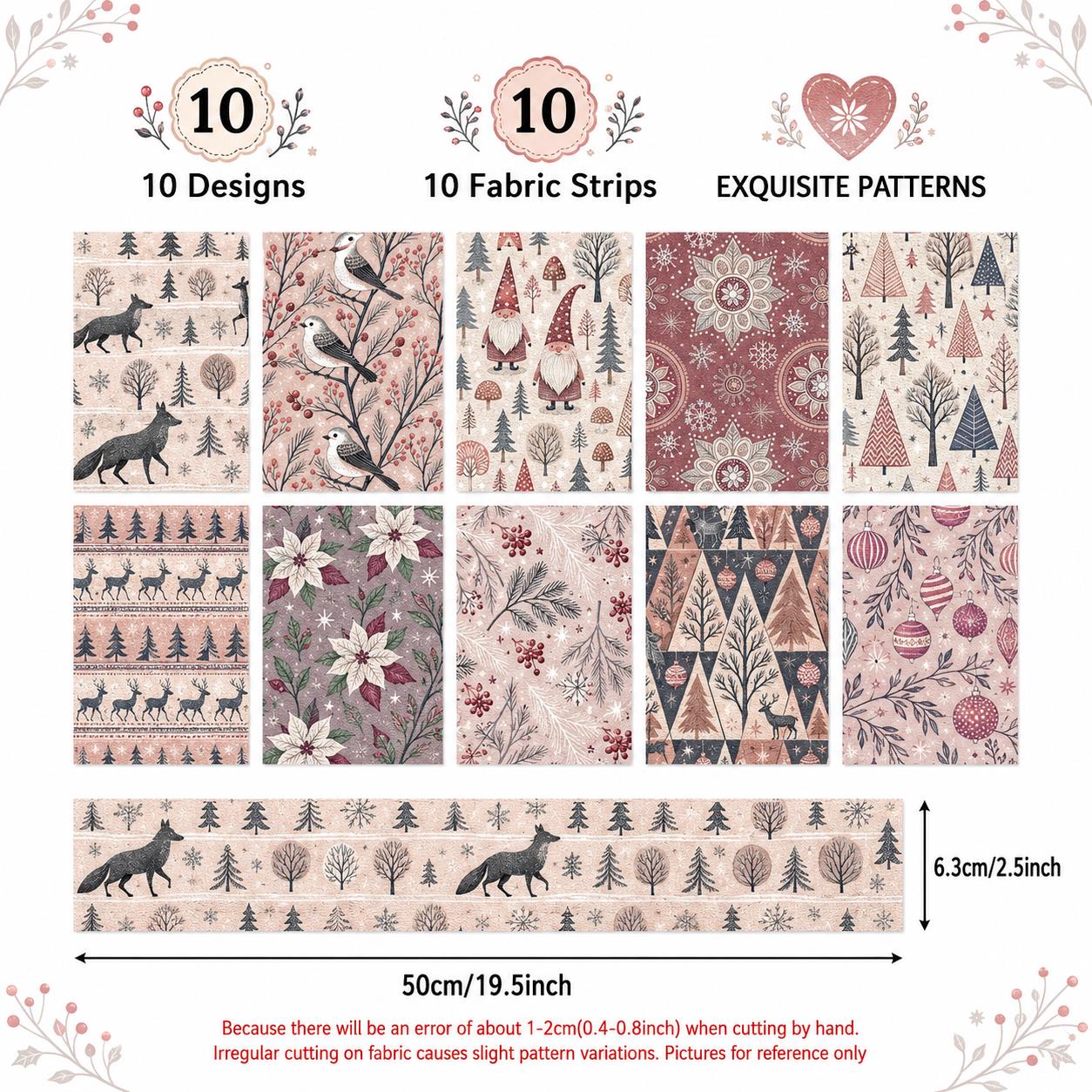 10pcs Kain Jelly Roll Motif Na - Christmas Table Runner ulasan dan harga
