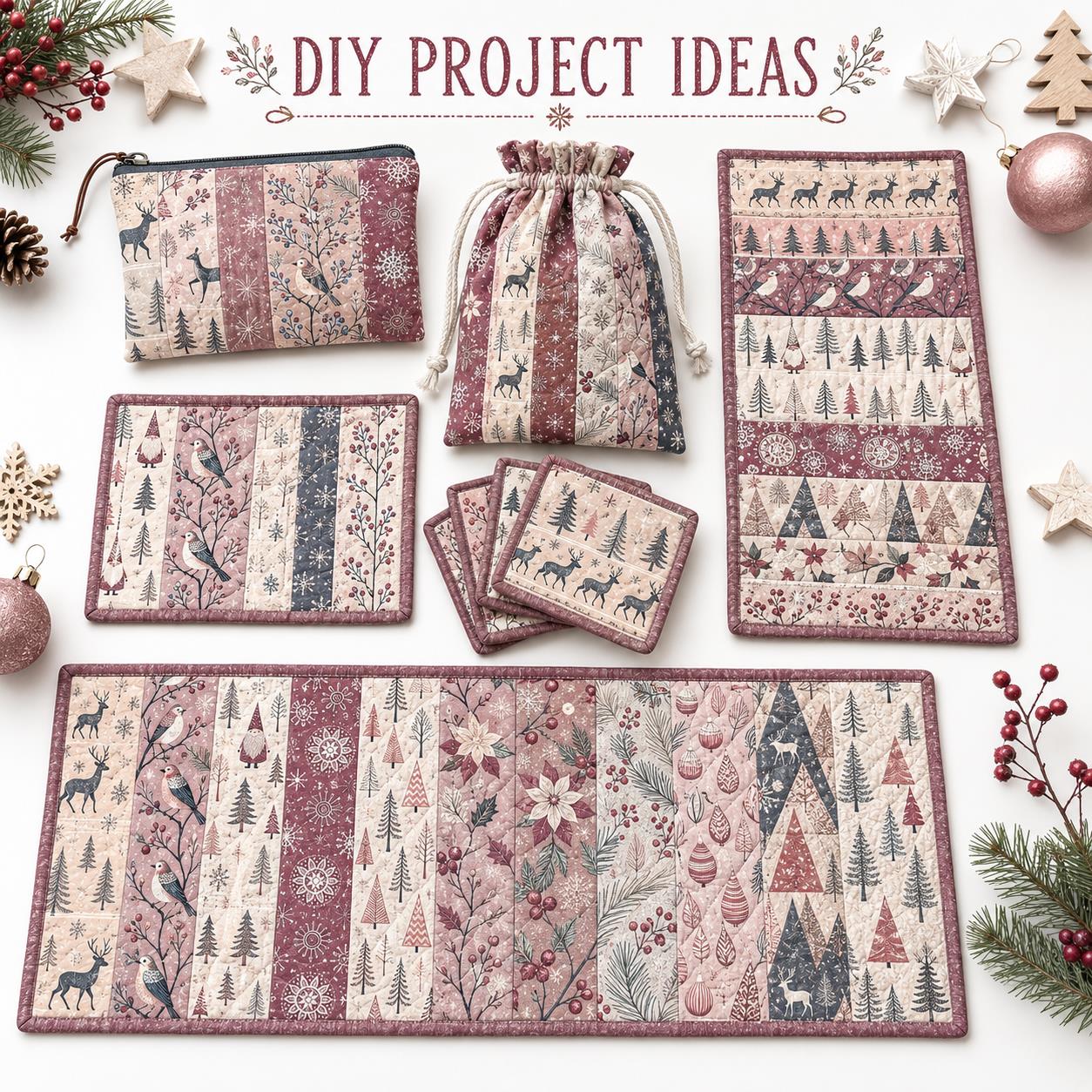 10pcs Kain Jelly Roll Motif Na - Christmas Table Runner ulasan dan harga