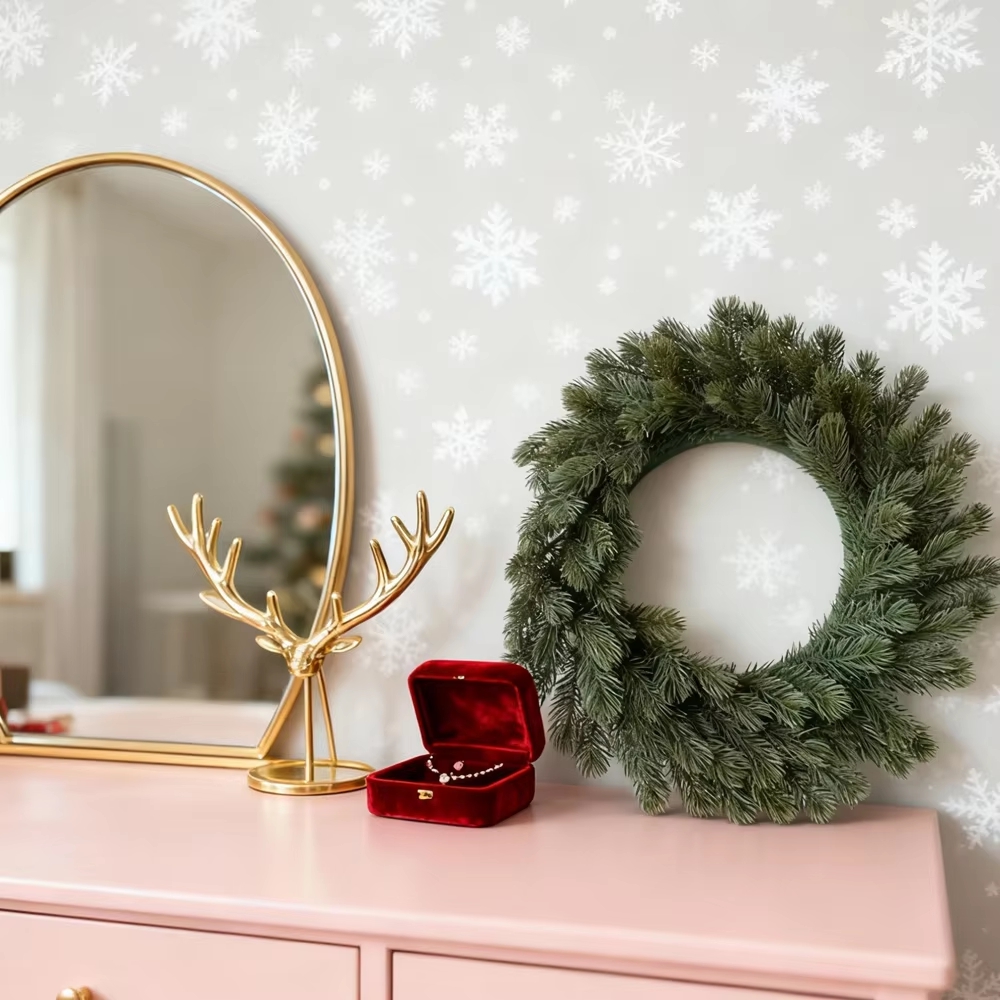 Karangan Bunga Pinus Buatan De - Christmas Wreath Fake ulasan dan harga