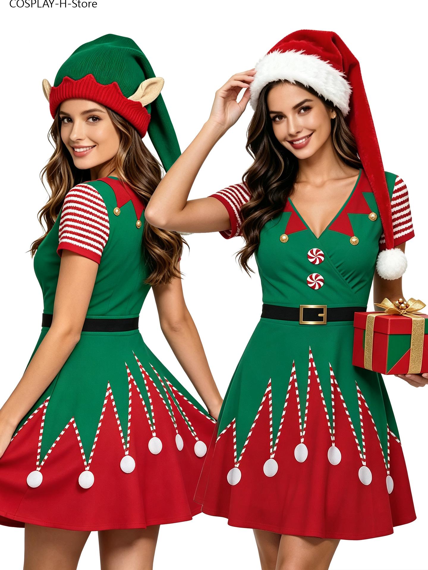 Gaun Elf Natal Wanita, Gaun Mi - Elf Costume Christmas ulasan dan harga