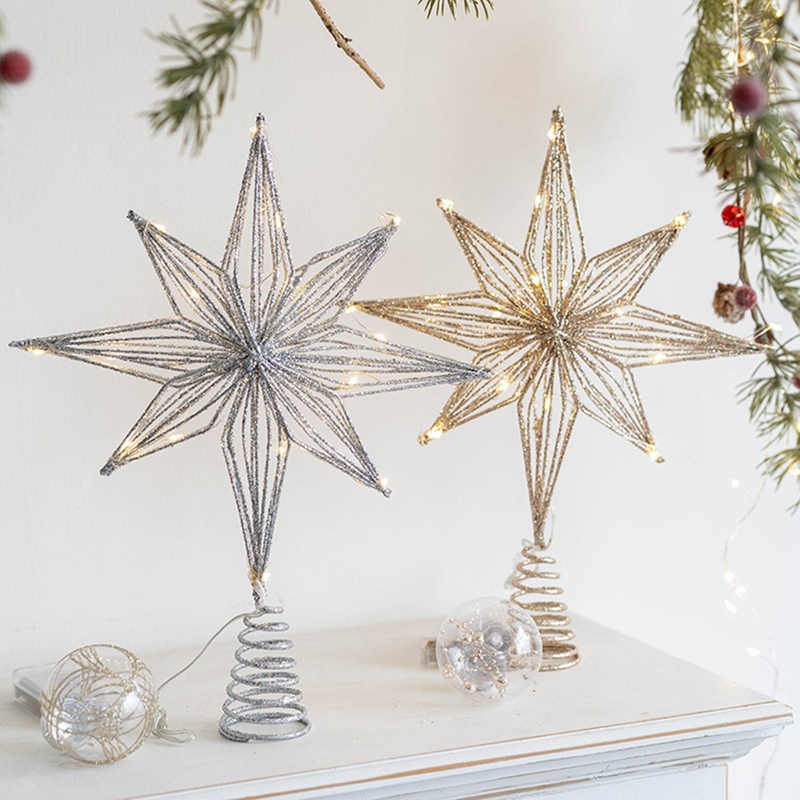 Hiasan pohon Natal lampu LED b - Star Tree Topper ulasan dan harga