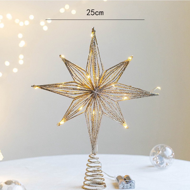 Hiasan pohon Natal lampu LED b - Star Tree Topper ulasan dan harga